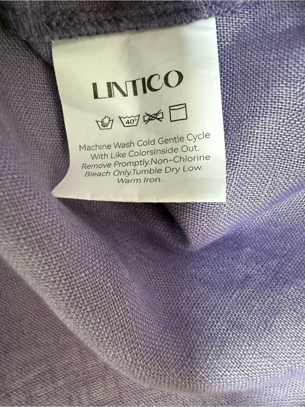 Lintico 100% Linen Wrap Front Top Jacket Cross Over Lagenlook Lavender Purple XL - Picture 6 of 10